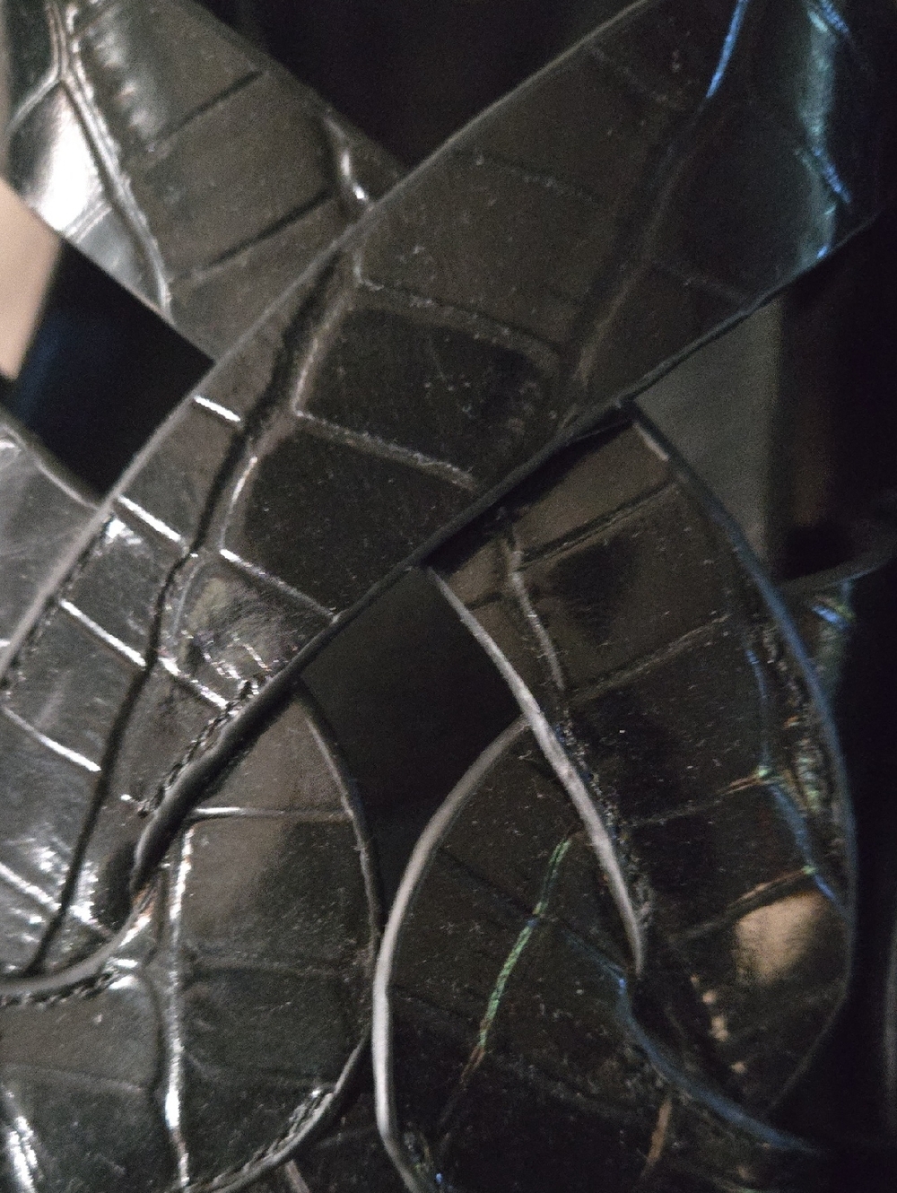Toteme Black Croc-Embossed Gladiator Sandals - Picture 7 of 15